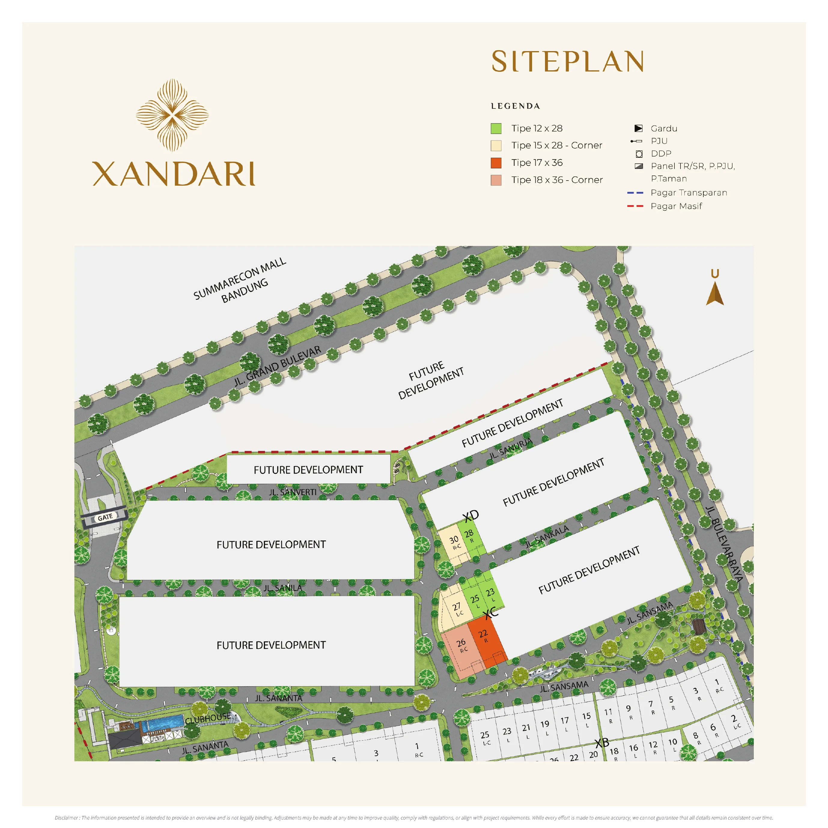 Siteplan Xandari — Summarecon Bandung